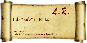 Lökös Rita névjegykártya