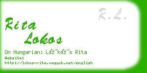 rita lokos business card